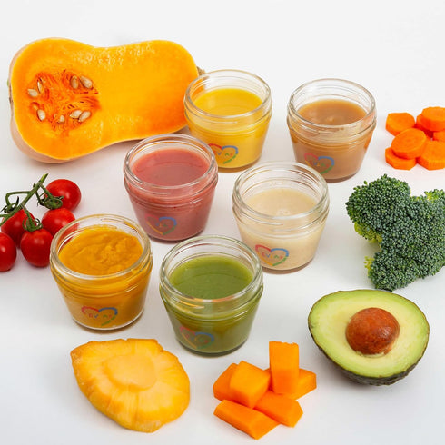 12-Pack 4 oz EVLA'S Baby Food Containers - Glass Jars with Lids - BPA-Free, Microwave, Freezer, and Dishwasher Safe