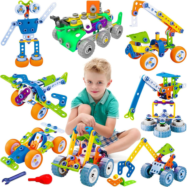 MOONTOY 11 in 1 STEM Toys for 4-8 Year Old Boys, Birthday Gifts Building Toys, Educational Blocks