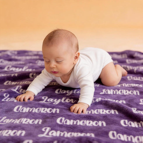 tuchenn Ships Next Day - Personalized Baby Blanket with Name, Custom Swaddle Blanket for Boys Girls, Ultra-Soft Fleece