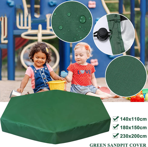 MIKIMIQI (230X200cm) Sandbox Cover, Hexagon Sandbox Sandpit Cover with Drawstring Waterproof Sandbox Pool Cover Oxford