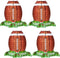 4 Pieces Football Paper Lantern Table Centerpiece Decoration Set, Soccerball Game Lantern with Stand, 12 Inches