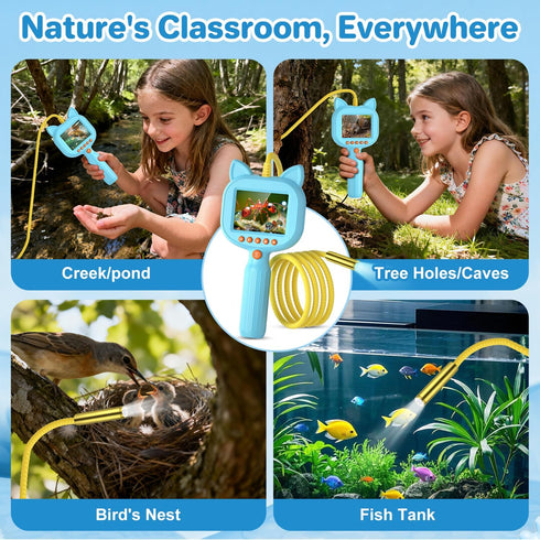 wxnlo 1920P 2.8" 3-12,Stocking Kids Borescope Toy with Light, HD Endoscope Snake Wildlife Camera with LCD, STEM