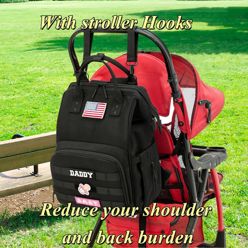 Backpack Backpack Daddy/Mommy Diaper Bag for Dad and Mom with USB Charging Port Stroller Straps and Insulated
