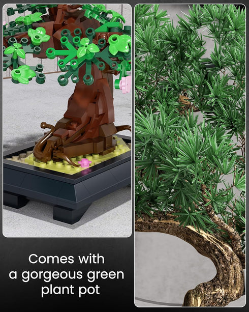 SHAREHB Sets 4 1 Bonsai Tree Building - in Four Seasons Bonsai DIY Building Blocks Toy, Artificial Bonsai Tree Plants