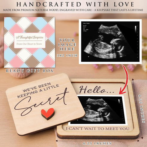 KATINAT Grandparent Reveal Keepsake, Pregnancy Announcement for Grandparents, Baby Announcement Sign, Ultrasound
