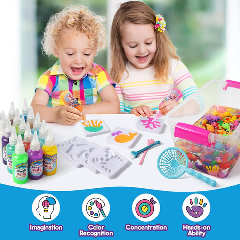 20 16 Mocoosy Magic Water Elf Toy Kit for Kids, Glow in the Dark Aqua Fairy Water Gel Kit with Gel & Molds, Make Your