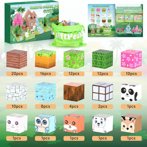 100PCS 4-8, Magnetic Blocks for Kids, Magnetic Blocks for Kids Ages Magnetic Building Blocks Montessori Educational