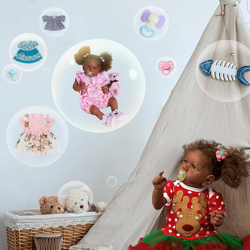 JIZHI 22 Inch Reborn Baby Dolls - Lifelike Soft Body Realistic Newborn Gift for Kids Age 3