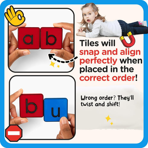 Set Learn Your Lowercase! Self-Correcting Magnetic Alphabet Lowercase Letters Helps Young Learners Learn The Basics