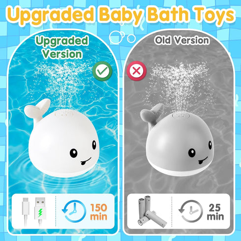 1-3, 1 2 3 6-12 Baby Bath Toys for Kids Ages Easter Basket Stuffers for Baby Year Boy Girl, Whale Bath Toy Sprinkler