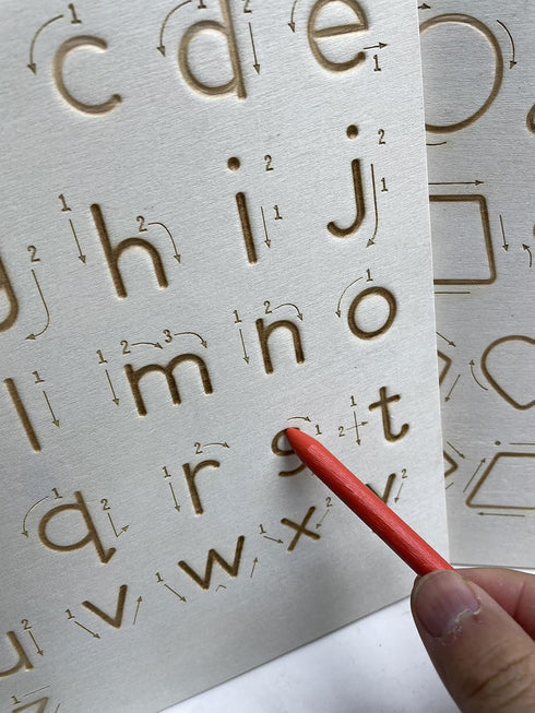 hzsshb 3-8 3 Learn to Write - Number & Letter Tracing Boards for Kids Ages Wooden Alphabet Learning Montessori Year Old