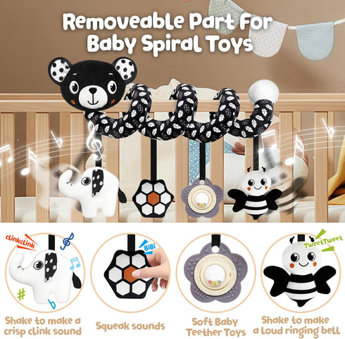 0-6 0 3 6 9 12 TSYAN Car Seat Toys for Babies Months,Hanging Rattle Toys for Crib Mobile, Baby Spiral Hanging Stroller