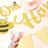 Tatuo Happy 1st Bee Day Party Decorations, Gold Glitter Banner and Cake Topper for First Birthday Supplies