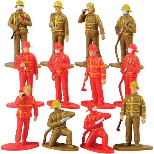 U.S. Toy Heroic Firefighter Figures, 12-Pack Fireman Figurines for Pretend Play and Birthday Gifts