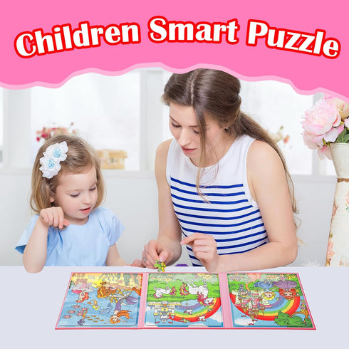 36 Pieces Magnetic Puzzles for Toddlers 3-5, Airplane Car Road Trip Activities for Kids 3-6 Years