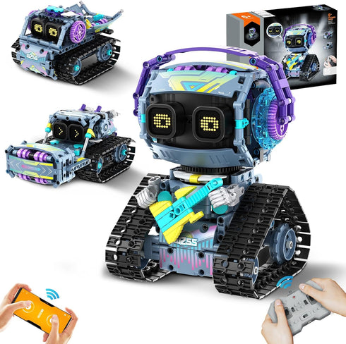 EXCOUP STEM Robot Building Kit, 3 in1 Remote & App-Controlled Robotic Toys, Robot