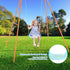 Set, 4 Sets HONEY JOY Metal Swing Frame Heavy Duty A-Frame Toddler Swing Stand with Belt Swing, Ground Stakes, Outdoor
