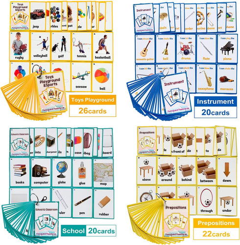 Richardy Toys&Sports/Instrument/Classroom/Prepositions Flash Cards English Kids Montessori Learning Toy Child Pocket Card Pre-Kindergarten