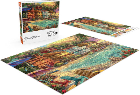 Buffalo Games - Chuck Pinson - Island Time - 300 Large Piece Jigsaw Puzzle for Adults, Perfect for Game Nights