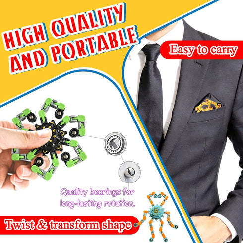 Sqlhrke 15 Pcs Fidget Spinner Toys Party Favors Gifts Prizes for Kids Adults Boys Girls,Transformable Robot Fingertip