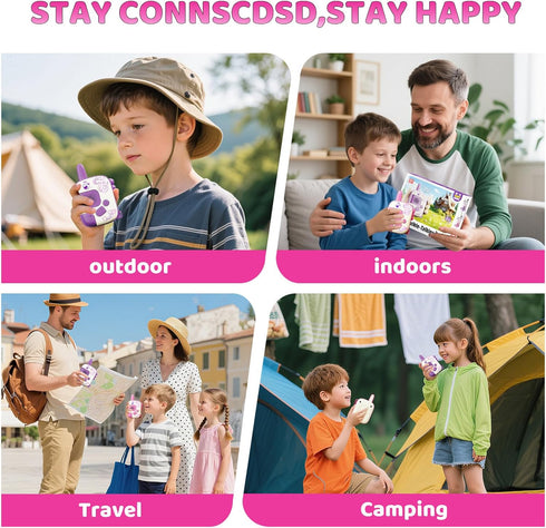 MINGKIDS 3-9 2 Pack 1000ft 4 5 6 7 8 Walkie Talkies for Kids Ages - Outdoor Adventure Toys with Range,Unicorn Toys