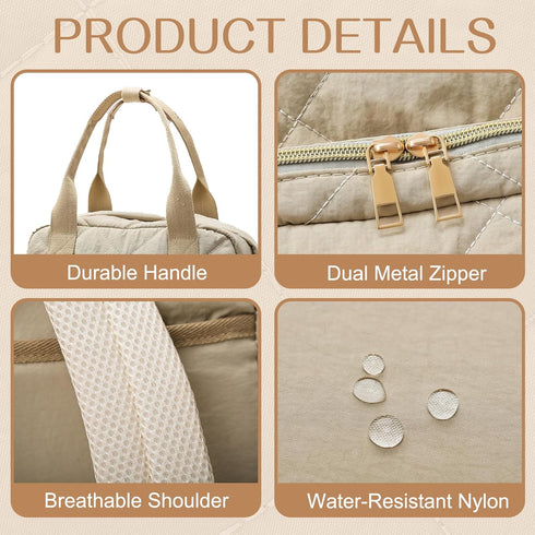 Mozzilog 6 1 Backpack, Mommy Large Diaper Bags with Changing Pad, in Travel Diapers Baby Bag for Mom Quilted Daipering