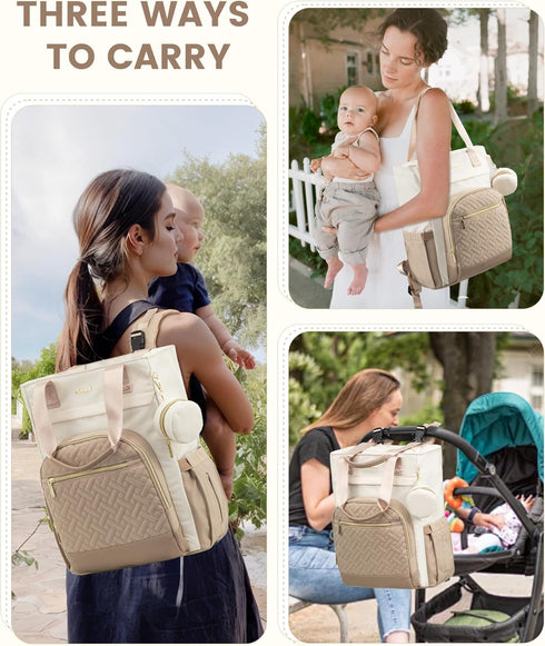 Backpack, LOVEVOOK Diaper Bag Large Capacity Portable Baby Bag with Foldable Diaper Changing Pad, Waterproof Baby
