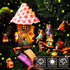 Poen 8'' 6-8 Solar Light up Fairy House Garden Fairy Figures Garden Accessories Kit Animals Doll House Decor Outdoor