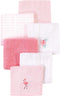 Hudson Baby Unisex Baby Super Soft Cotton Washcloths, Flamingo, One Size