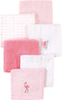 Hudson Baby Unisex Baby Super Soft Cotton Washcloths, Flamingo, One Size