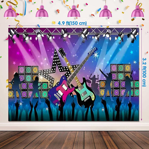 Inflatable Rock Star Toy Set - 80s 90s Party Decorations, Blow Up Musical Instrument Props for Rock Party Favor