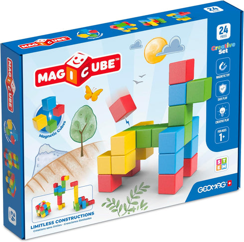 Geomag Magicube Magnetic Building Blocks for Toddlers Ages 15, Swiss-Made STEM Toy (24-Piece