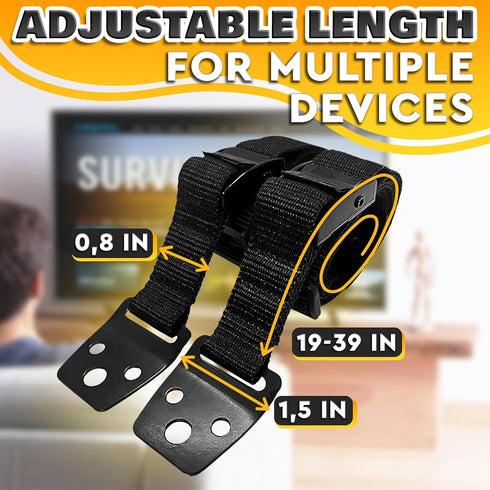 Setup 330 lbs, 19"-39" TV Safety Straps for Furniture Anchoring - Anti-Tip TV Straps Safety for Flat Screen, Easy