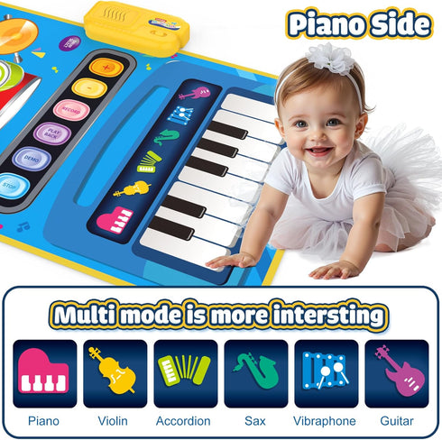 1 2 1 1-3, 12-18 1 2 3 Baby Toys for Year Old Boy Girl, in Musical Piano & Drum Mat for Toddlers Early Education Baby