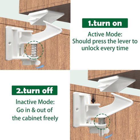 20 Pack Cabinet Locks, Vmaisi Child Safety Latches for Baby Proofing Cabinets Drawers, Easy Installation