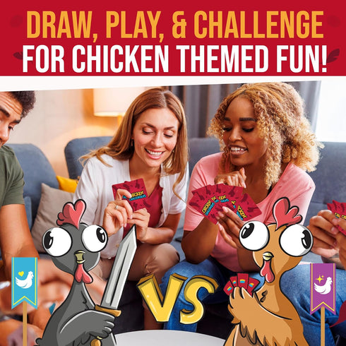 28 13+, Chicken Challengers Card Game Hilarious Strategy for Adults & Teens, Family Game Night, Players, Ages