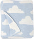 Living Textiles Blue Clouds Chenille Soft Baby Blanket Reversible Premium Cozy Fabric