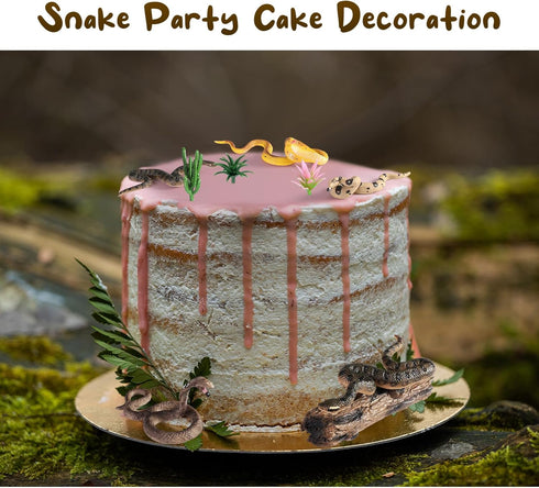 Sratte 26 Pcs Realistic Snake Figurines - Plastic Anaconda Animals Diorama Project Playset for Kids