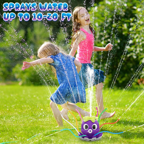 Outdoor Water Spray Sprinkler for Kids, Summer Toys with 8 Wiggle Tubes, Attaches to Garden Hose for Ages 3-8