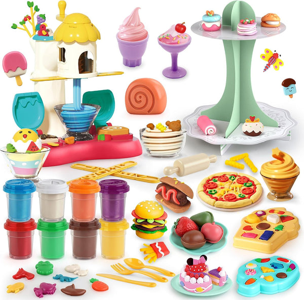 Kaelinda Play Color Dough Sets for Kids Ages 4-8, Ice Cream Maker Playdough