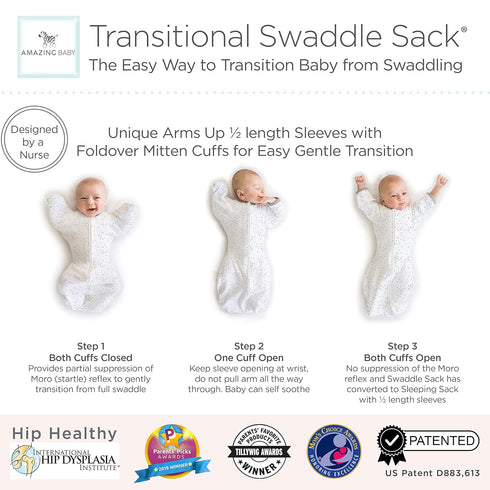 Set, 6-9 Amazing Baby Gift Watercolor Roses and Soft Pink, Mo Transitional Swaddle Sack with Arms Up Half-Length