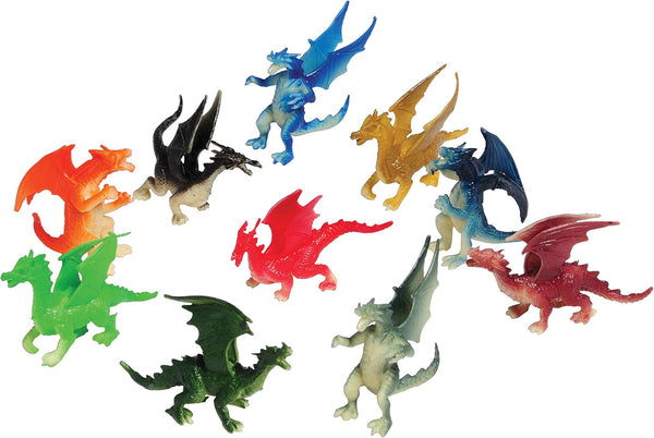 U.S. Toy Assorted Color and Design Mini Dragon Action Figures (12), 36