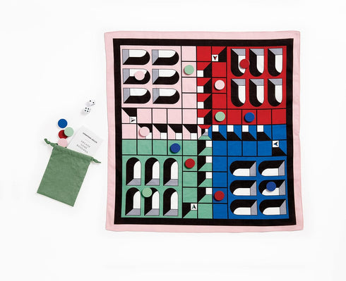 Galison Jonathan Adler Arcade Classic Bandana Game - Includes 16 Wooden Pieces, 2 Dice, Instructions