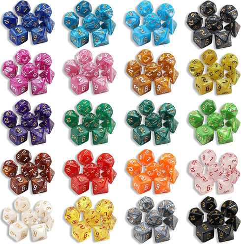 Set 26 7 (182pcs) CiaraQ DND Dice - x Polyhedral Dice for Dungeons and Dragons D&D RPG MTG Role Playing Table Games