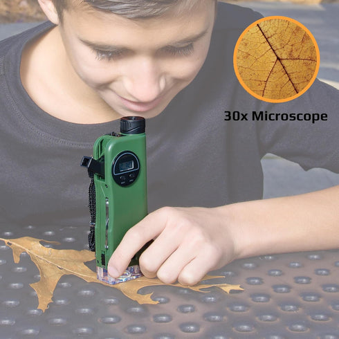 Carson X-Scope Kids Multi Purpose Optical Pocket Tool with 30x Microscope, 8x Telescope, Flashlight