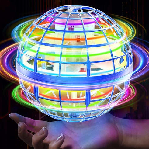 Flying Orb Ball 2024 Galaxy Cosmic Globe - UFO Boomerang Hover Ball, Mini Drone Cool Toys for Ages 6+ (Blue)