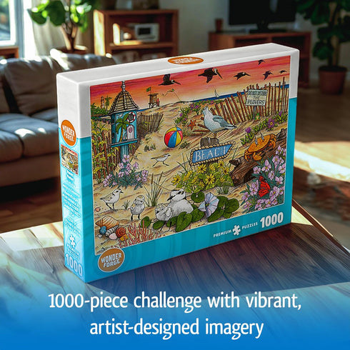 1000 Wonder Forge Don't Disturb The Plovers Piece Jigsaw Puzzle for Adults | Unique, Perfectly-Fitting Pieces | Fun