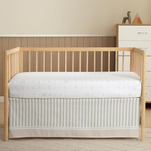 The Homistry 3-Piece Set Set The Hmistry Crib Bedding for Boys & Girls - Reversible Quilt, Fitted Sheet, Crib Skirt