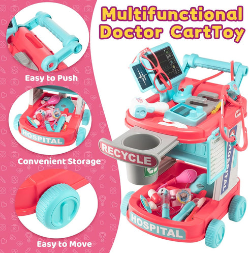 Aowjoy Set 3 4 5 6 7 8 9 Doctor Kit for Toddlers - Pretend Doctor Play for Kids - Role Play Medical Toys with Costume