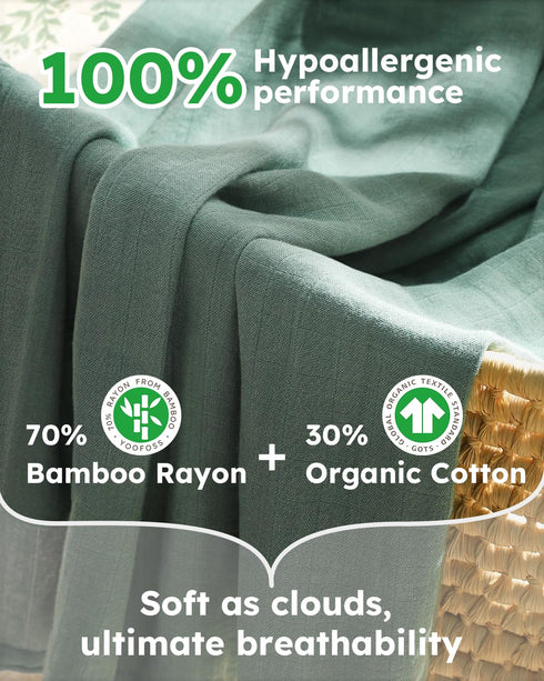 47 47 Inches (Pack 2) Yoofoss Muslin Swaddle Blankets, Organic Baby Blankets, x Receiving Blanket for Baby Boys